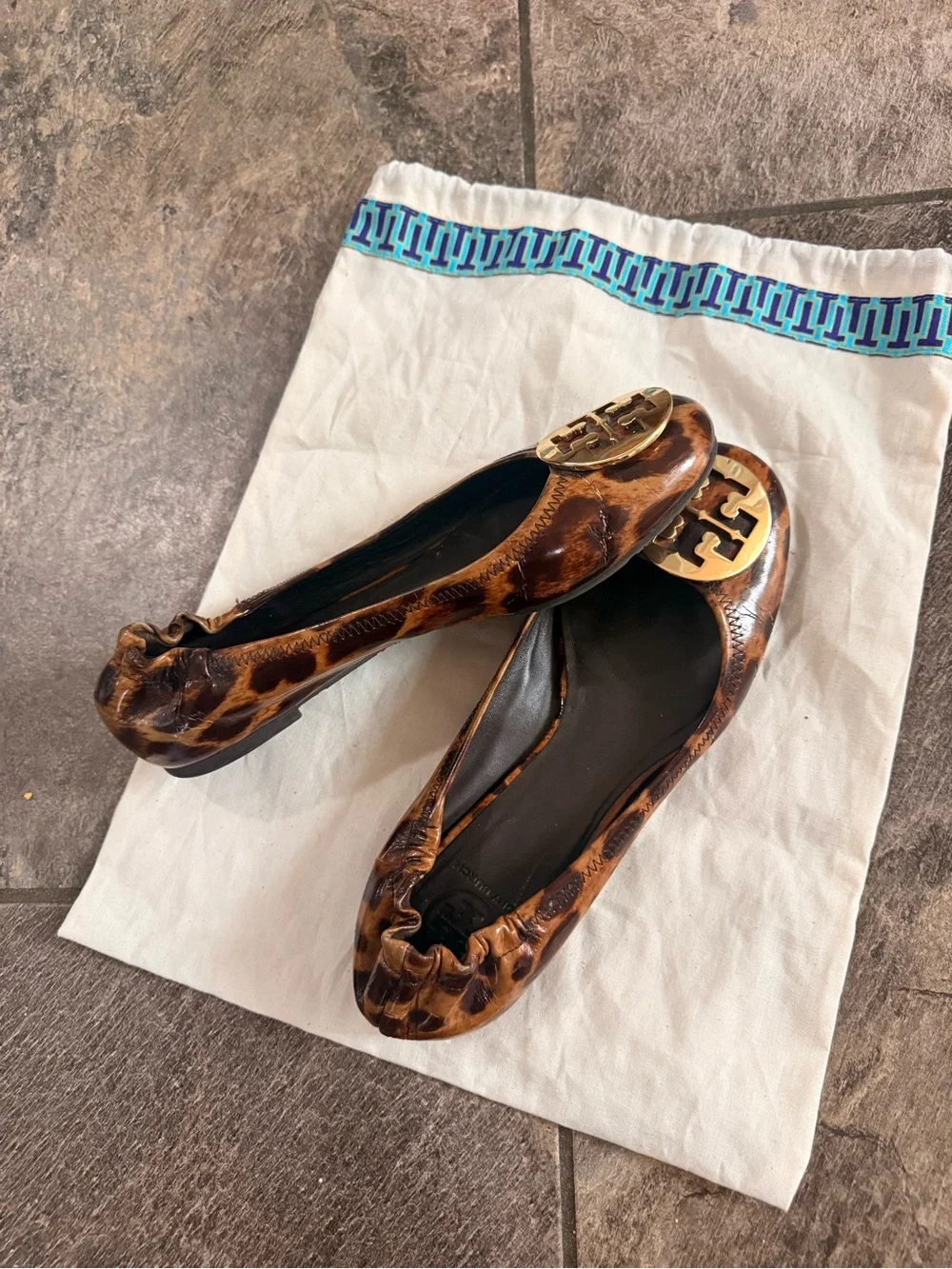 Tory Burch Leopard Reva Flats women’s size 9